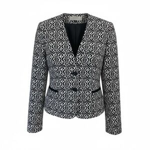 Tahari Fitted Blazer, Black and White, Fully Lined